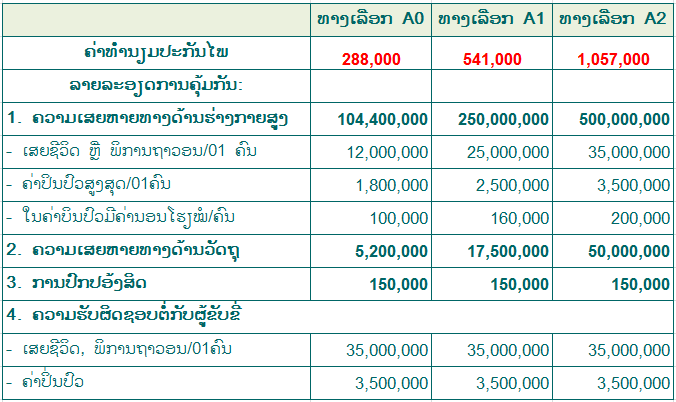 ປະກັນໄພລົດໃຫ່ຍທົ່ວໃປ